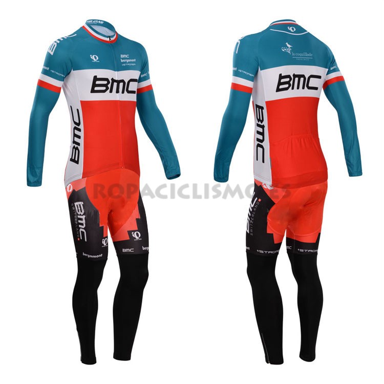 2014 Maillot Bmc mangas largas rojo azul